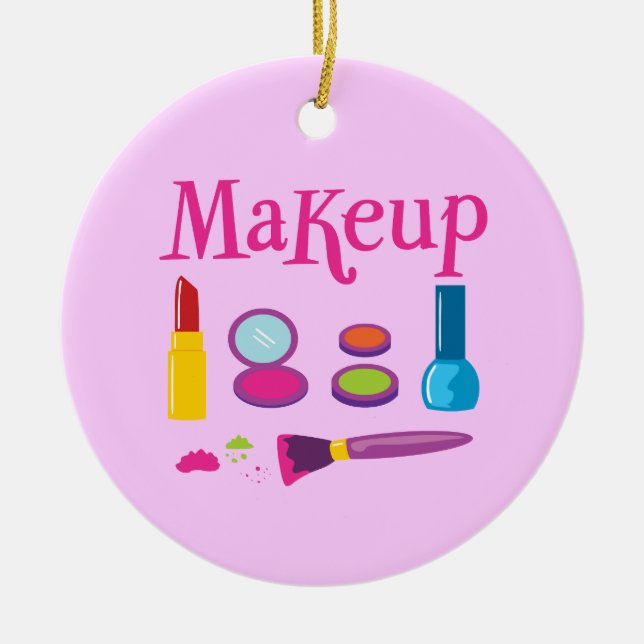 Colourful Makeup Ceramic Tree Decoration (Front)