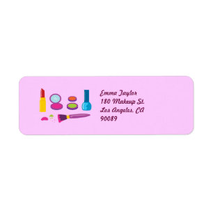 Colourful Makeup Return Address Label