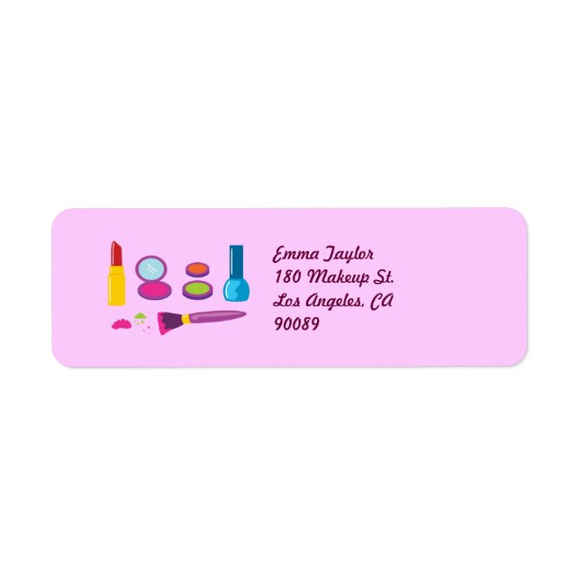 Colourful Makeup Return Address Label (Front)