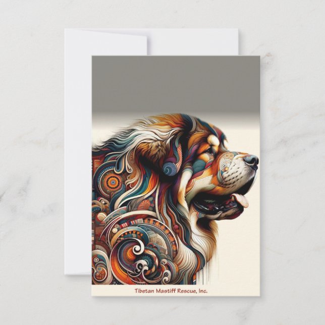Colourful Male head note card (blank inside) (Front)