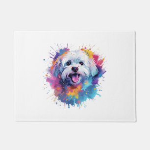 Colourful Maltese Splash Art Dog T-Shirt Classic T Doormat