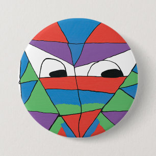 Colourful Man Abstract Button