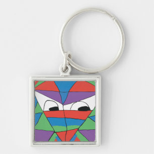 Colourful Man Abstract Key Ring