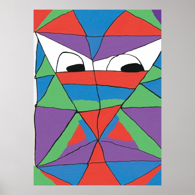 Colourful Man Abstract Poster (Front)