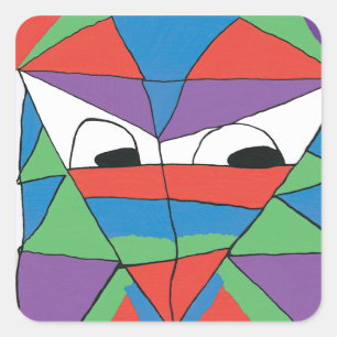Colourful Man Abstract Square Sticker