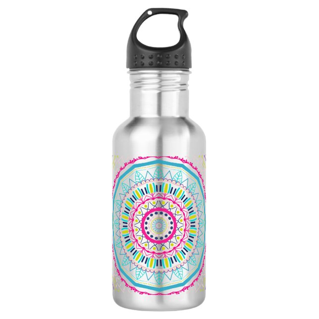 colourful mandala 532 ml water bottle (Front)