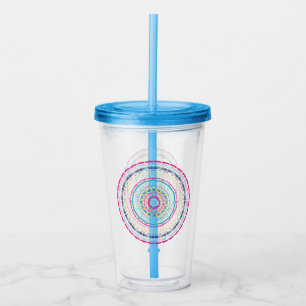colourful mandala acrylic tumbler