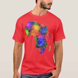 Colourful mandala art map of Africa with text in m T-Shirt