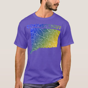 Colourful mandala art map of Connecticut with text T-Shirt