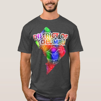 Colourful mandala art map of District of Columbia  T-Shirt