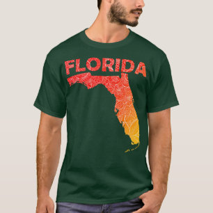 Colourful mandala art map of Florida with text in T-Shirt