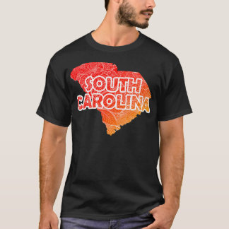 Colourful mandala art map of South olina with text T-Shirt