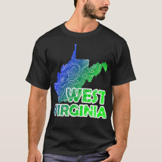 Colourful mandala art map of West Virginia with te T-Shirt