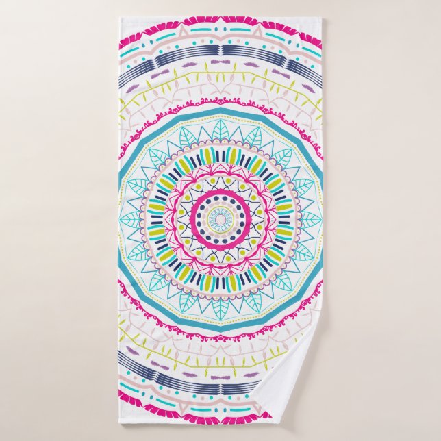colourful mandala bath towel (Bath Towel)