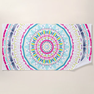 colourful mandala beach towel