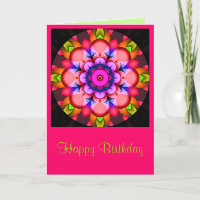 Colourful Mandala Birthday card (Front)