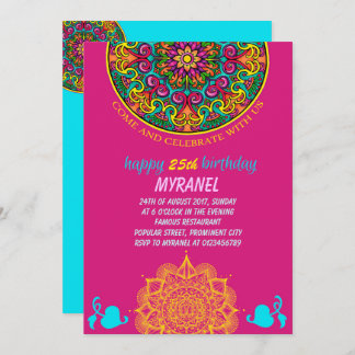 Colourful Mandala Birthday Invitation