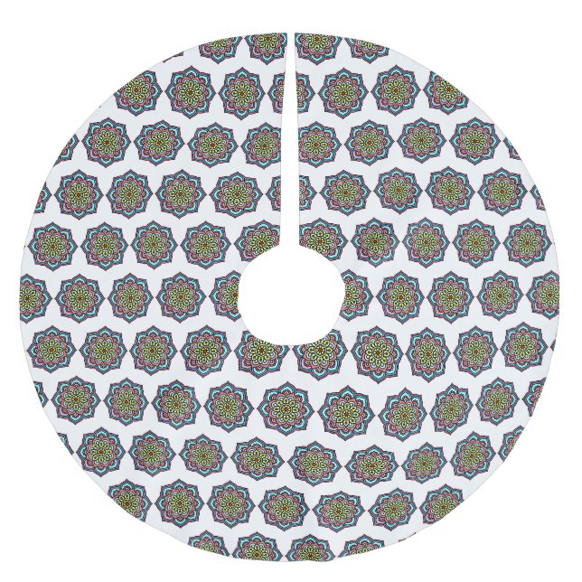 Colourful Mandala Brushed Polyester Tree Skirt (Front)