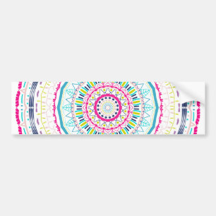 colourful mandala bumper sticker