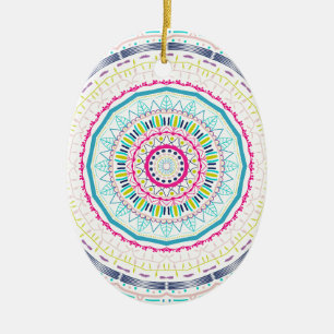 colourful mandala ceramic ornament