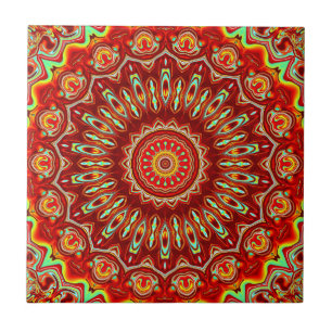 colourful mandala ceramic tile