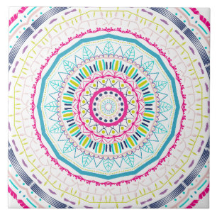colourful mandala ceramic tile