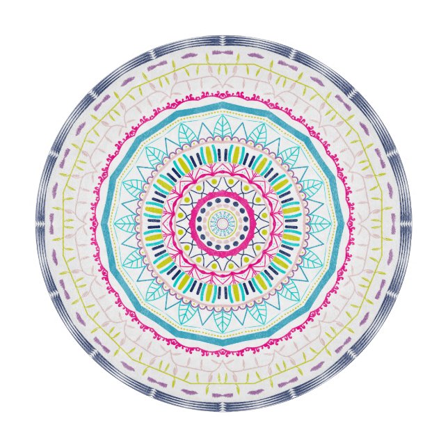 colourful mandala cutting board (Front)