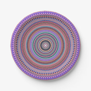 colourful mandala designs paper plate