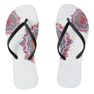 Colourful Mandala Flip Flops