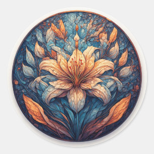Colourful Mandala Flower Design Classic Round Sticker