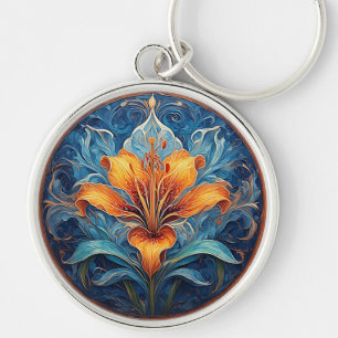 Colourful Mandala Flower Design Key Ring