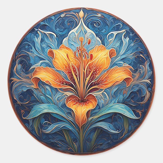 Colourful Mandala Flower 🌺 Vibrant Spiritual 🌸✨ Classic Round Sticker (Front)