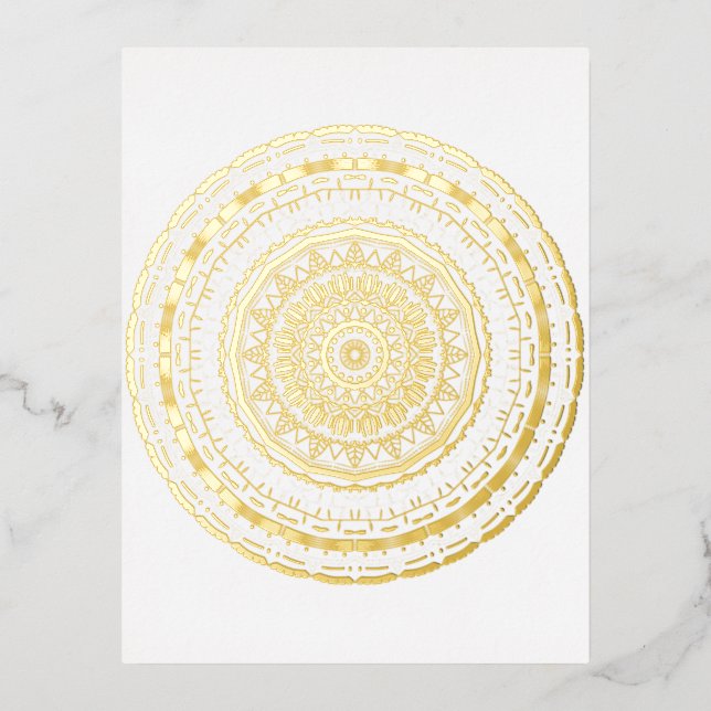 colourful mandala foil holiday postcard (Front)