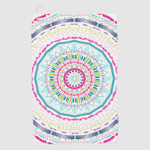 colourful mandala golf towel