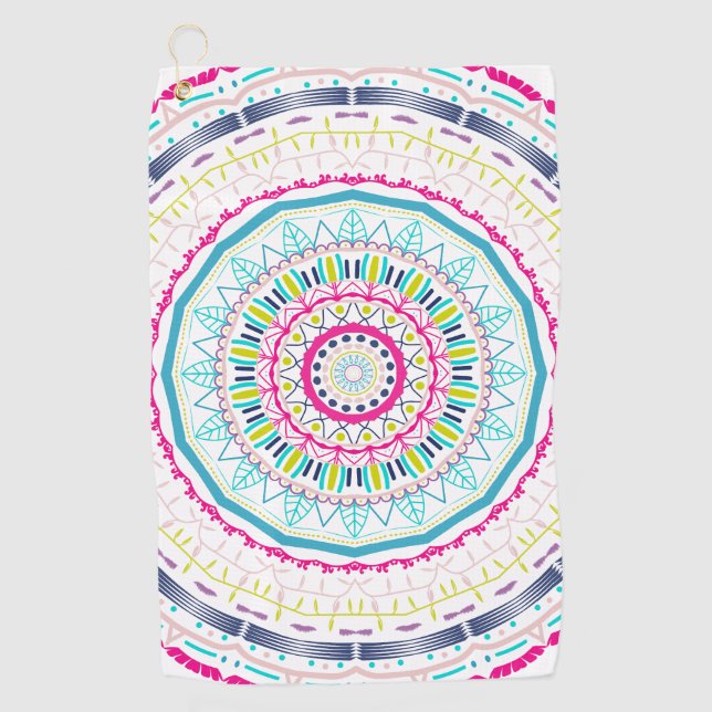 colourful mandala golf towel (Front)