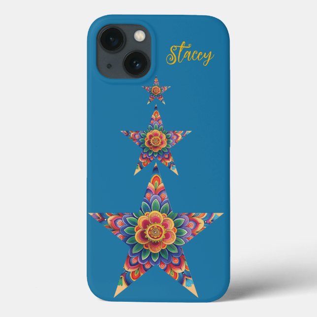 Colourful Mandala in a Star Shape Customisable Case-Mate iPhone Case (Back)