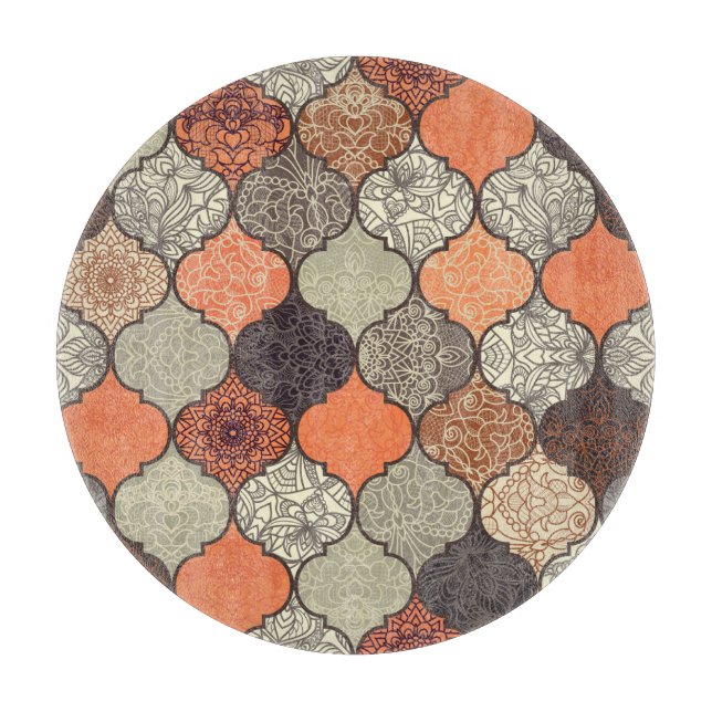 Colourful Mandala: Islamic Patchwork Seamless. Cutting Board (Front)