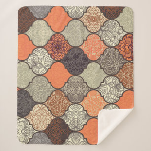 Colourful Mandala: Islamic Patchwork Seamless. Sherpa Blanket