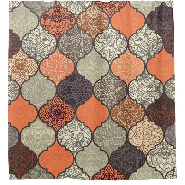 Colourful Mandala: Islamic Patchwork Seamless. Shower Curtain (Front)