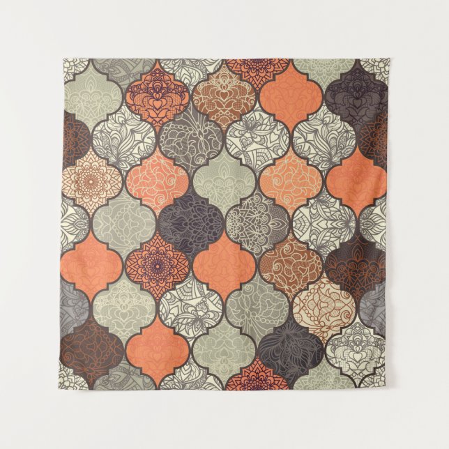 Colourful Mandala: Islamic Patchwork Seamless. Tapestry (Front)