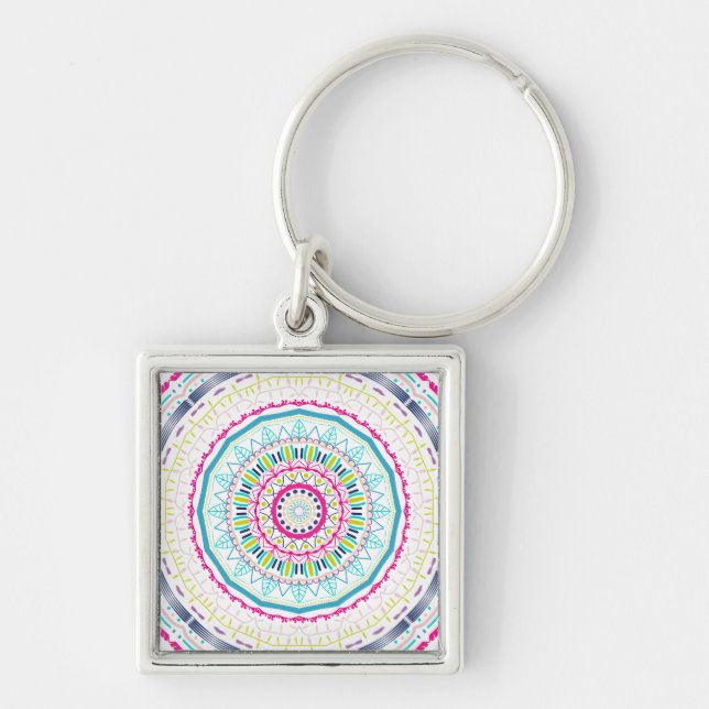 colourful mandala key ring (Front)