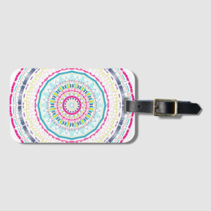 colourful mandala luggage tag