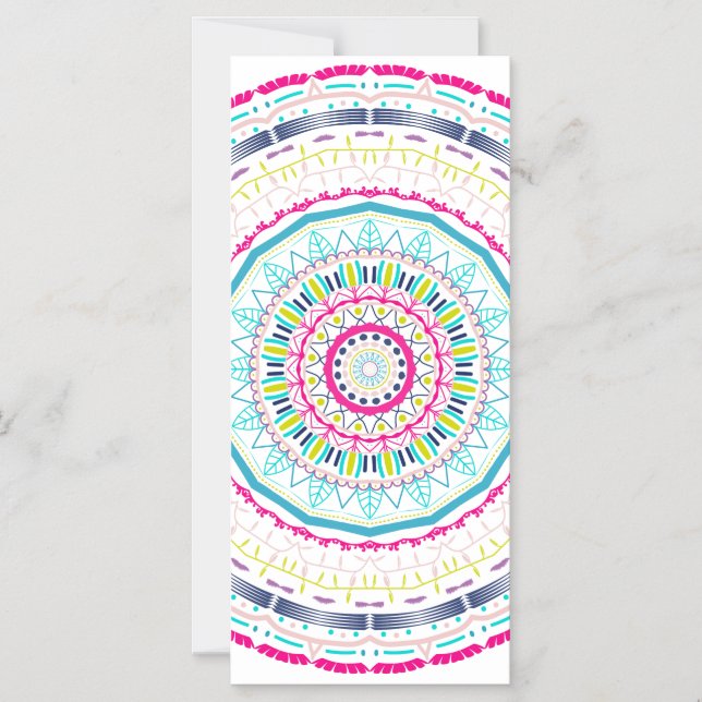 colourful mandala magnetic invitation (Front)
