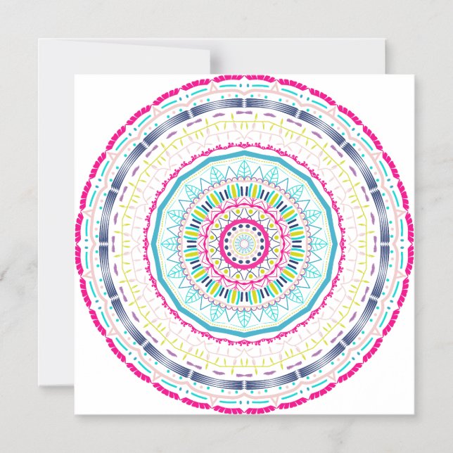 colourful mandala magnetic invitation (Front)