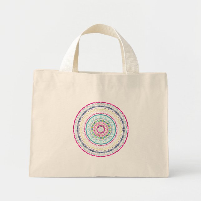colourful mandala mini tote bag (Front)