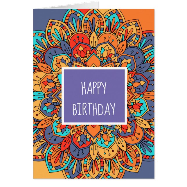 Colourful Mandala Moroccan birthday (Front)