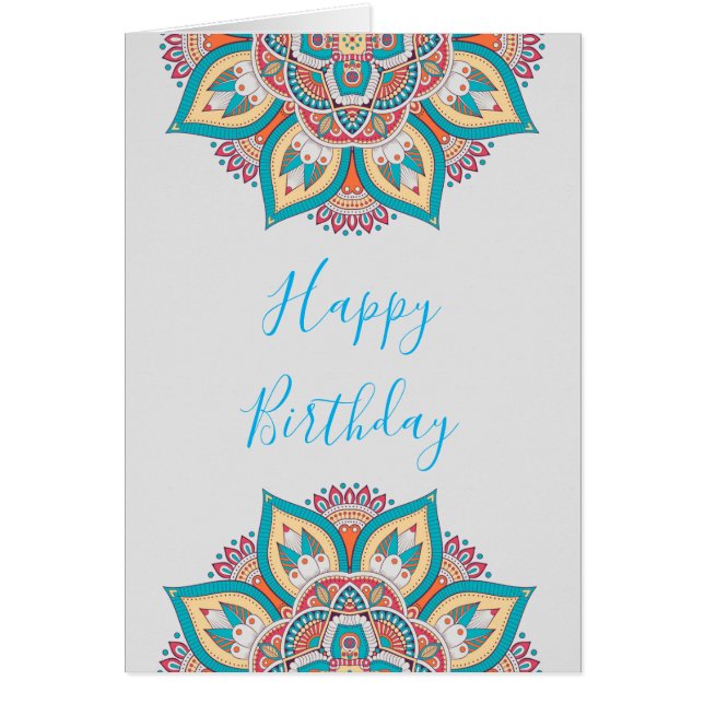 Colourful Mandala Moroccan birthday (Front)