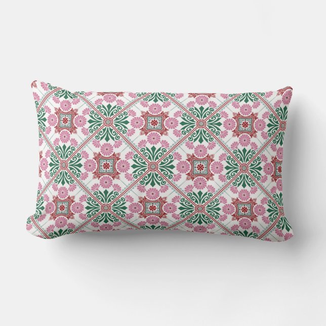 Colourful Mandala/Moroccan Tile Lumbar Cushion (Front)