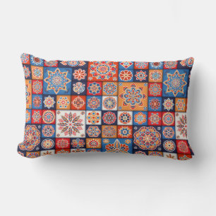 Colourful Mandala/Moroccan Tile Lumbar Cushion