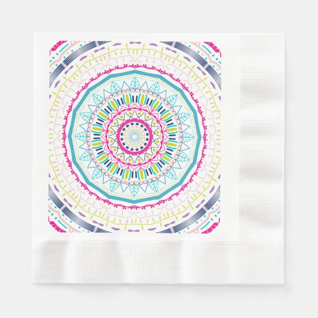 colourful mandala napkin (Front)